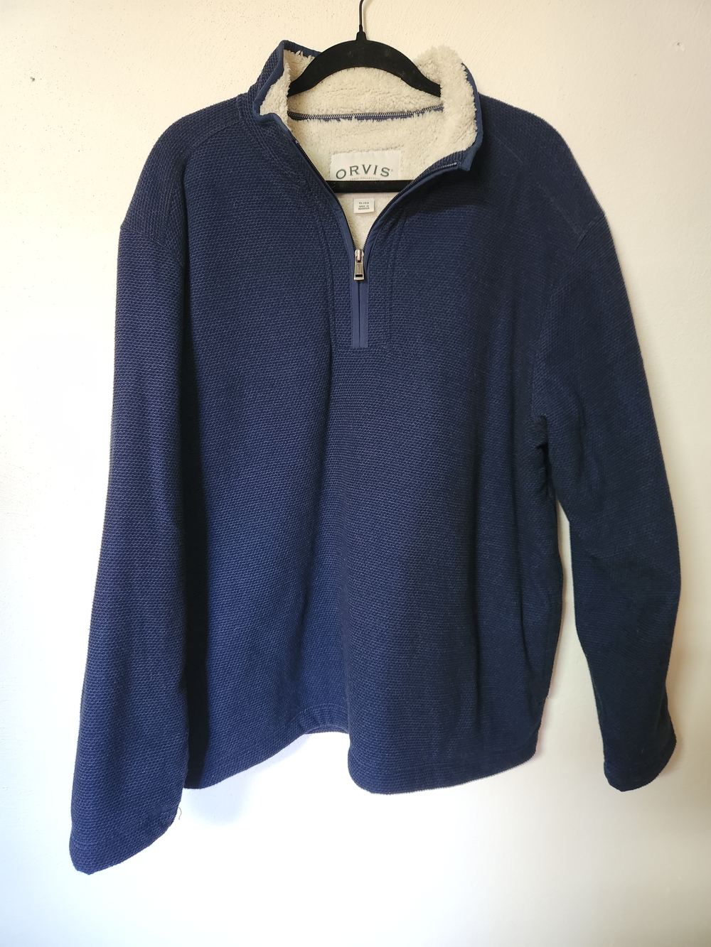 Orvis Men's Navy Blue Quarter Zip Size XL